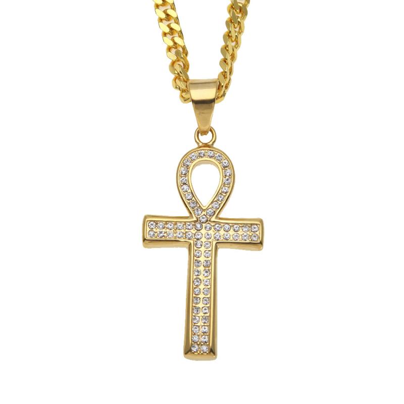 Pendant Necklaces Hip Hop Egyptian Ankh Key Of Life Necklace Mens Micro Pave Rhinestone Cross Charm 5MM Cuban Link Chain For Women Jewelry
Pendant Necklaces Hip Hop Egyptian Ankh Key Of Life Necklace Mens Micro Pave Rhinestone Cross Charm 5MM Cuban Link Chain For Women Jewelry