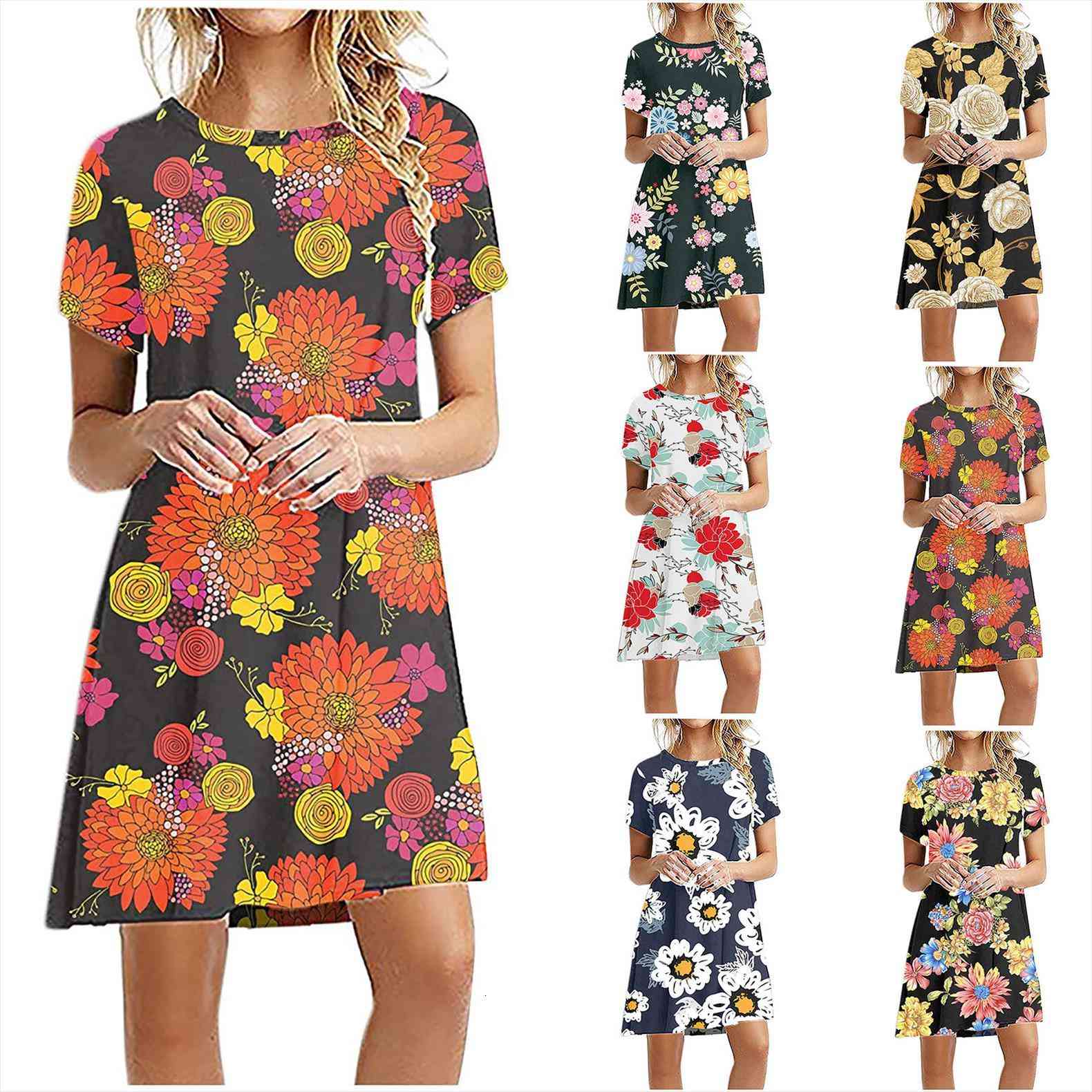 summer a line women dress short sleeve t shirt plus size casual elastic loose swing dresses sukienka letnia, Black;gray
summer a line women dress short sleeve t shirt plus size casual elastic loose swing dresses sukienka letnia, Black;gray