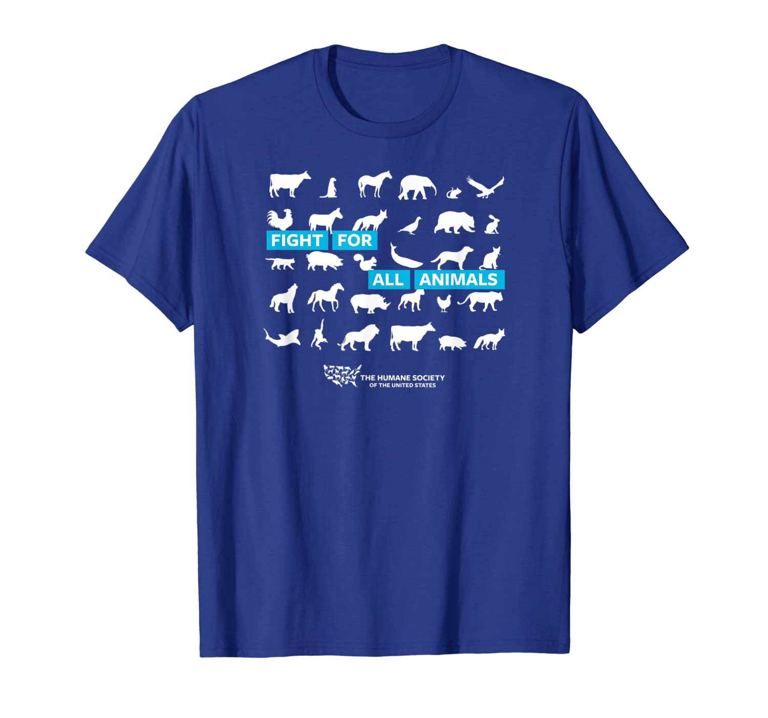 fight for all animals t-shirt, White;black