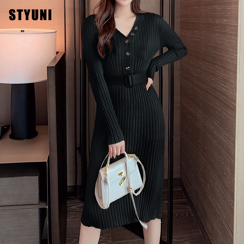 V-neck knitted dress women 2021 autumn and winter new belt buckle elegant dress ribbed mid-length slim-fit sweater base dress, Beige
V-neck knitted dress women 2021 autumn and winter new belt buckle elegant dress ribbed mid-length slim-fit sweater base dress, Beige