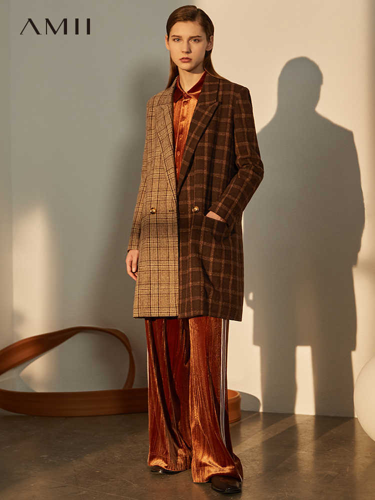 Minimalism Winter Vintage Solid Velet Women's Shirt Causal Patchwork Elastic Waist Loose Long Pants 12070307 210527