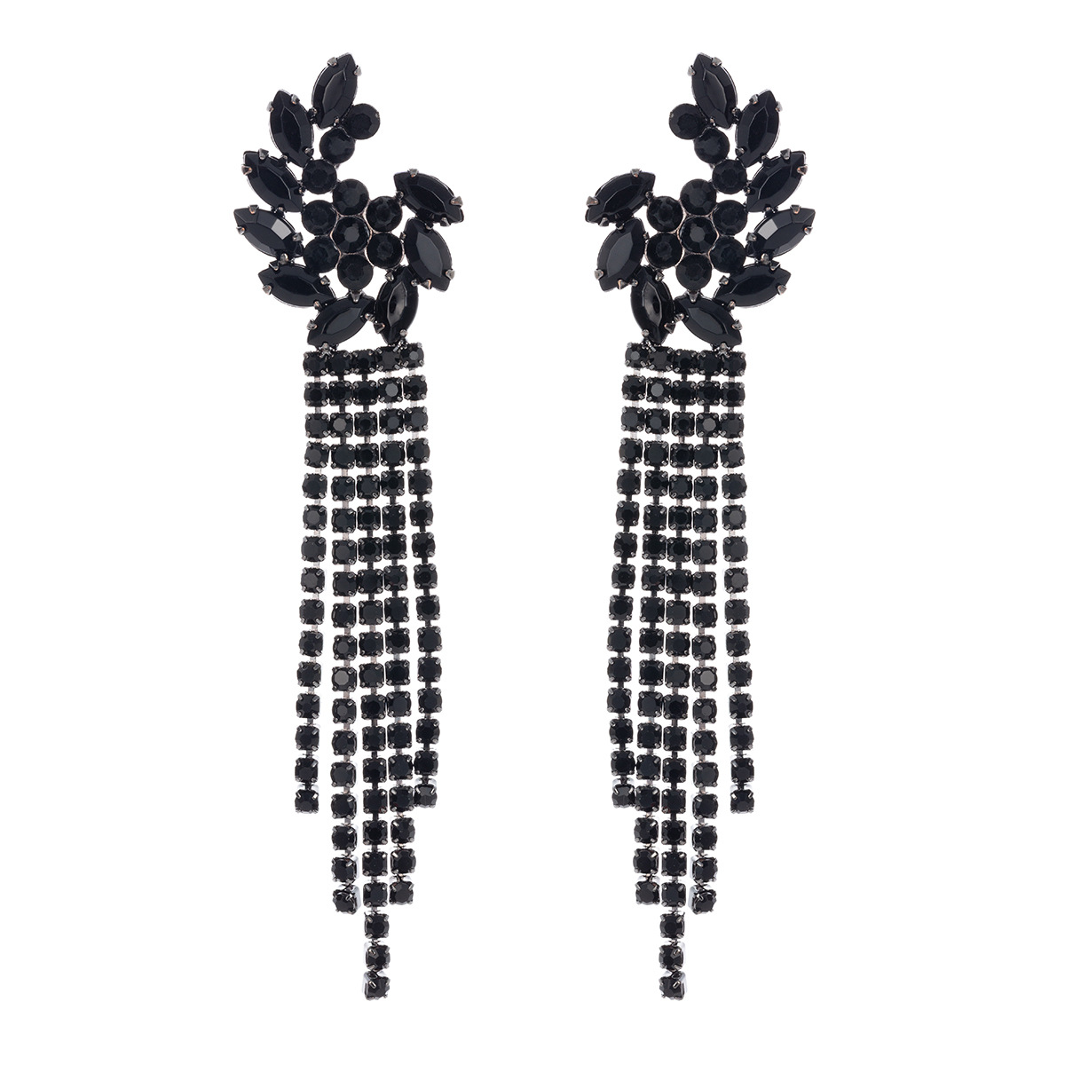 Shiny Black Rhinestone Long Tassel Wedding Dangle Earring for Women Luxury Crystal Drop Earrings Jewelry Gift
Shiny Black Rhinestone Long Tassel Wedding Dangle Earring for Women Luxury Crystal Drop Earrings Jewelry Gift