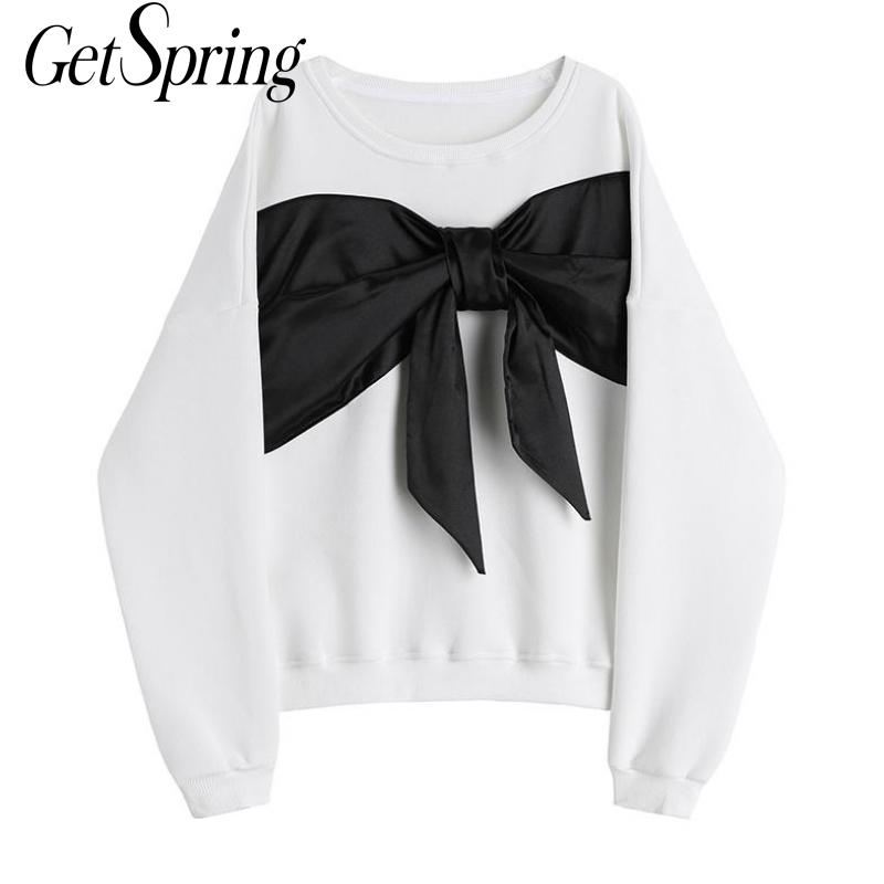 Getspring Women Hoodies Bow Patchwork Color Matching White Sweatshirt Loose Casual Coats Fashion 210601
Getspring Women Hoodies Bow Patchwork Color Matching White Sweatshirt Loose Casual Coats Fashion 210601