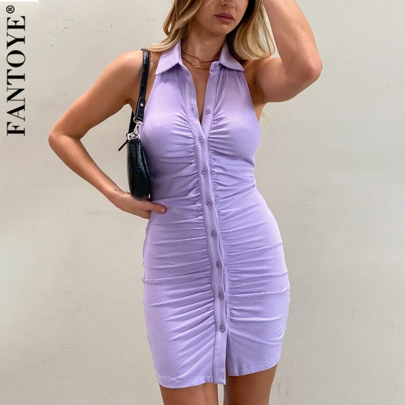 Fantoye Black Backless Halter Ruched Mini Dress Women 2021 Elegant Sleeveless Women Dress Skinny Spring Single Breasted Vestido
Fantoye Black Backless Halter Ruched Mini Dress Women 2021 Elegant Sleeveless Women Dress Skinny Spring Single Breasted Vestido