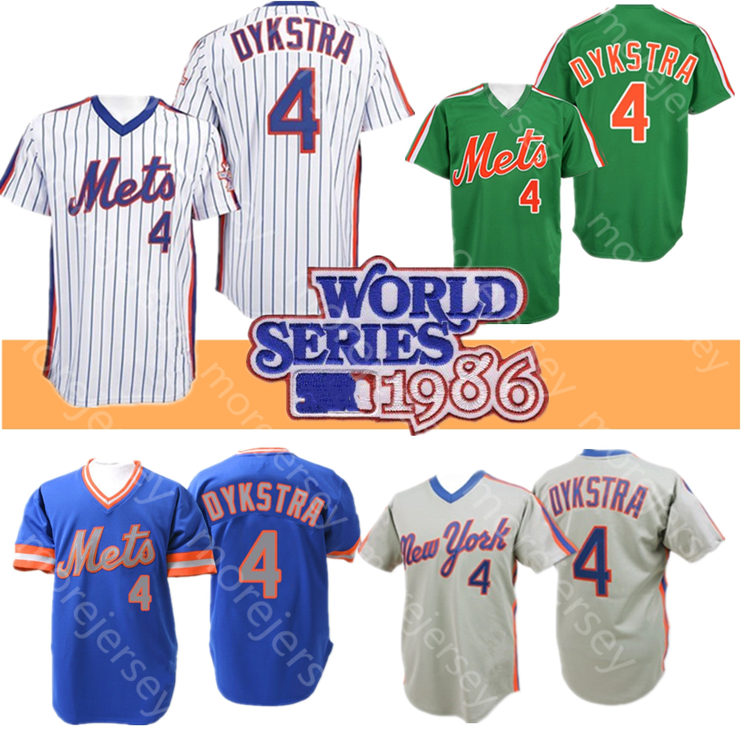 Lenny 4 Dykstra Jersey 1986 WS Patch Baseball Coopers-town Home Away White Pinstripe Green Grey Blue Grey All Sttiched Size M-3XL, Blue;black
Lenny 4 Dykstra Jersey 1986 WS Patch Baseball Coopers-town Home Away White Pinstripe Green Grey Blue Grey All Sttiched Size M-3XL, Blue;black