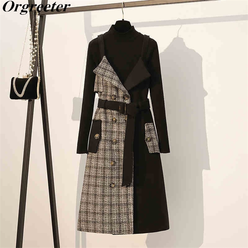 Vintage Design Tweed Patchwork Dress Two piece set Women Autumn Winter Warm Solid Knitted Tops &Strap Suit 210602, Only sweater
Vintage Design Tweed Patchwork Dress Two piece set Women Autumn Winter Warm Solid Knitted Tops &Strap Suit 210602, Only sweater