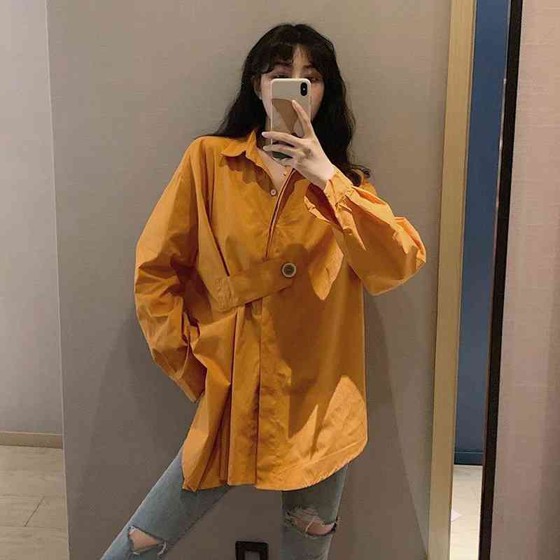 Spring Street Style Solid Color Women Blouse Shirt Long Sleeve Button Up Ladies Tunic Shirts Oversize Fashion Female Tops 210521, Random color
Spring Street Style Solid Color Women Blouse Shirt Long Sleeve Button Up Ladies Tunic Shirts Oversize Fashion Female Tops 210521, Random color