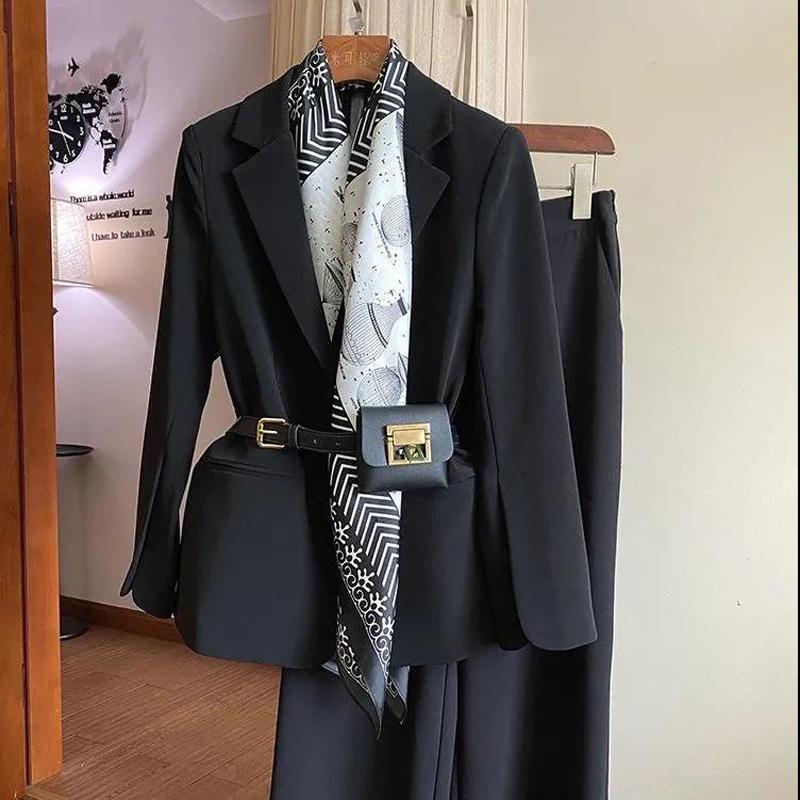 Women's Two Piece Pants Woman Vintage Slim Blazer Silk Scarf Bag Pieces Suit Autumn Spring Elegant Trousers Solid Sets V-Neck Casual Office, White
Women's Two Piece Pants Woman Vintage Slim Blazer Silk Scarf Bag Pieces Suit Autumn Spring Elegant Trousers Solid Sets V-Neck Casual Office, White