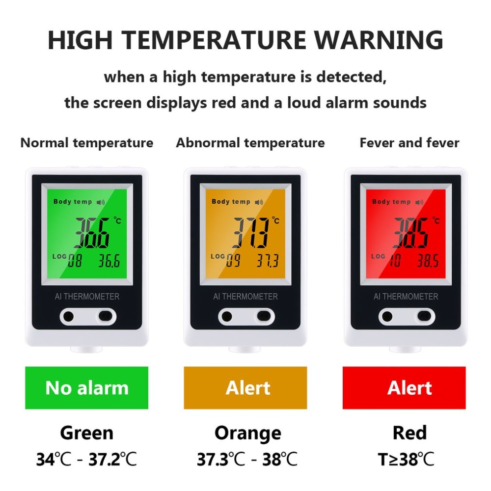 A8 Wall Mount Infrared Thermometer Gauge Indicator Non Contact Hygrometer Voice Broadcast Indoor Outdoor Automatic Temperature Sensor