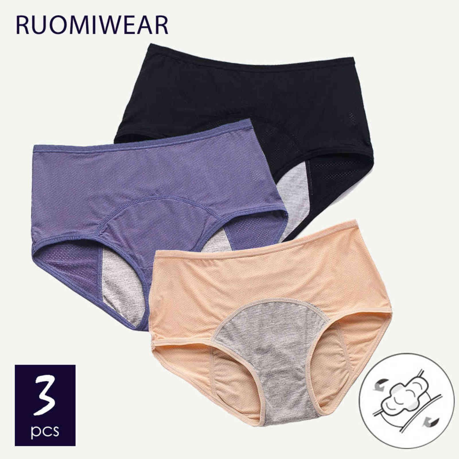 3pcs Women's Menstrual Panties Plus Size Leak-Proof Period Underpants Nylon Breathable Mesh Menstruation Briefs 6XL/7XL Lingerie 211109, Black 3 pcs
3pcs Women's Menstrual Panties Plus Size Leak-Proof Period Underpants Nylon Breathable Mesh Menstruation Briefs 6XL/7XL Lingerie 211109, Black 3 pcs