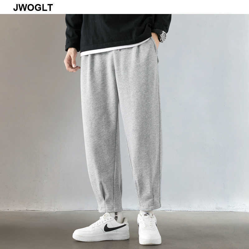 Autumn Winter Jogger Pants Men Drawstring Waist Sweatpants Casual Comfortable Black Gray Track Trousers 210528