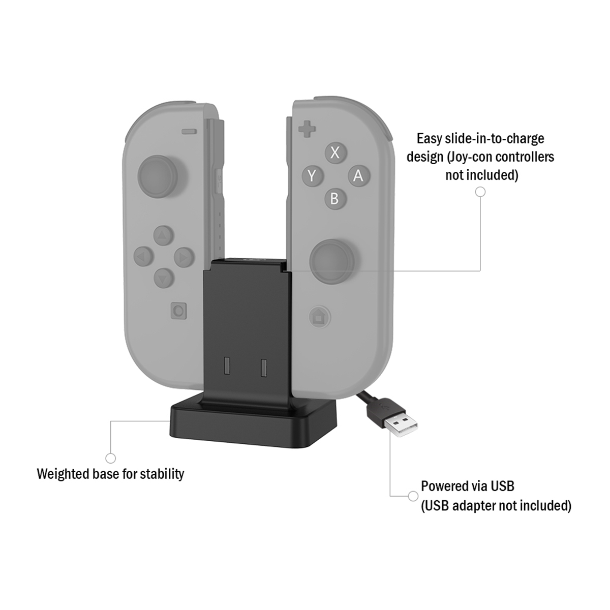 Dual Joy Con Charging Station Dock for Nintendo Switch JoyCon Controller GSW60S152