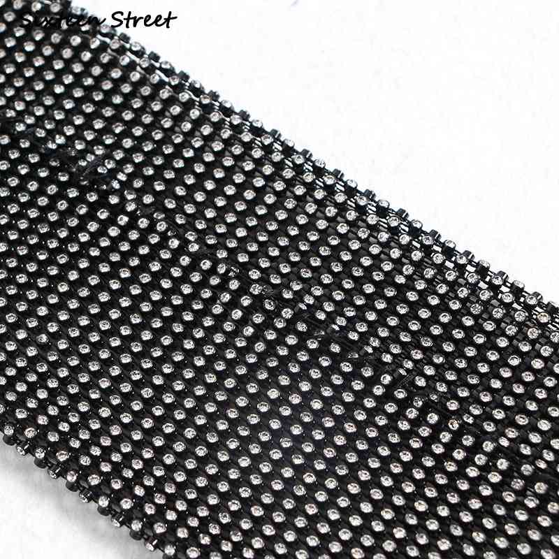 Woman Blazer Jacket Diamond Sleeve Bling Autumn Winter Notch Collar Streetwear Black Coat Female Casual Fashion 210603 - view 6