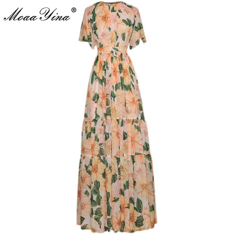 Bohemian Summer Fashion Long Holiday Dress Women Short sleeve High waist Yellow Camellia Print Chiffon 210524, Mixed color
Bohemian Summer Fashion Long Holiday Dress Women Short sleeve High waist Yellow Camellia Print Chiffon 210524, Mixed color