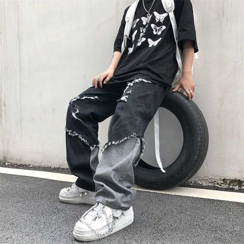 Korean Fashion Tassel Contrast Jeans Trendy Cool High Street Harajuku Style Loose Raw Edge Men's 211111, Black
Korean Fashion Tassel Contrast Jeans Trendy Cool High Street Harajuku Style Loose Raw Edge Men's 211111, Black