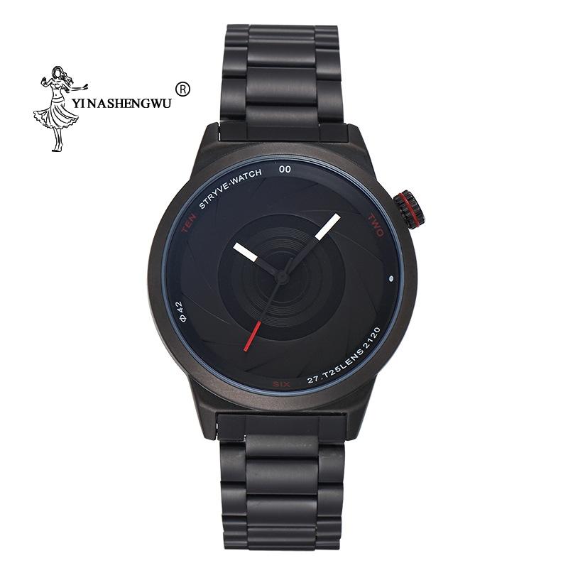 Wristwatches Fashion Camera Lens Steel Watch Men's Student Personality Korean-Style Casual Business, Black watch
Wristwatches Fashion Camera Lens Steel Watch Men's Student Personality Korean-Style Casual Business, Black watch