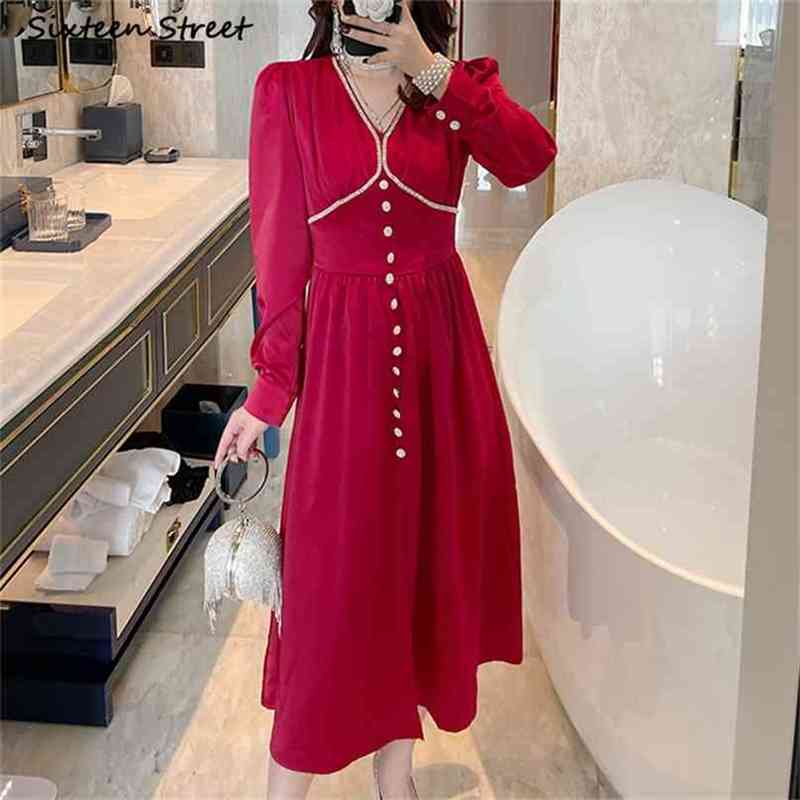 Vintage Satin Burgundy Dress Woman Autumn V-neck Diamond Button Vestido Female Elegant Party Single-breasted es 210603, Dark grey
Vintage Satin Burgundy Dress Woman Autumn V-neck Diamond Button Vestido Female Elegant Party Single-breasted es 210603, Dark grey