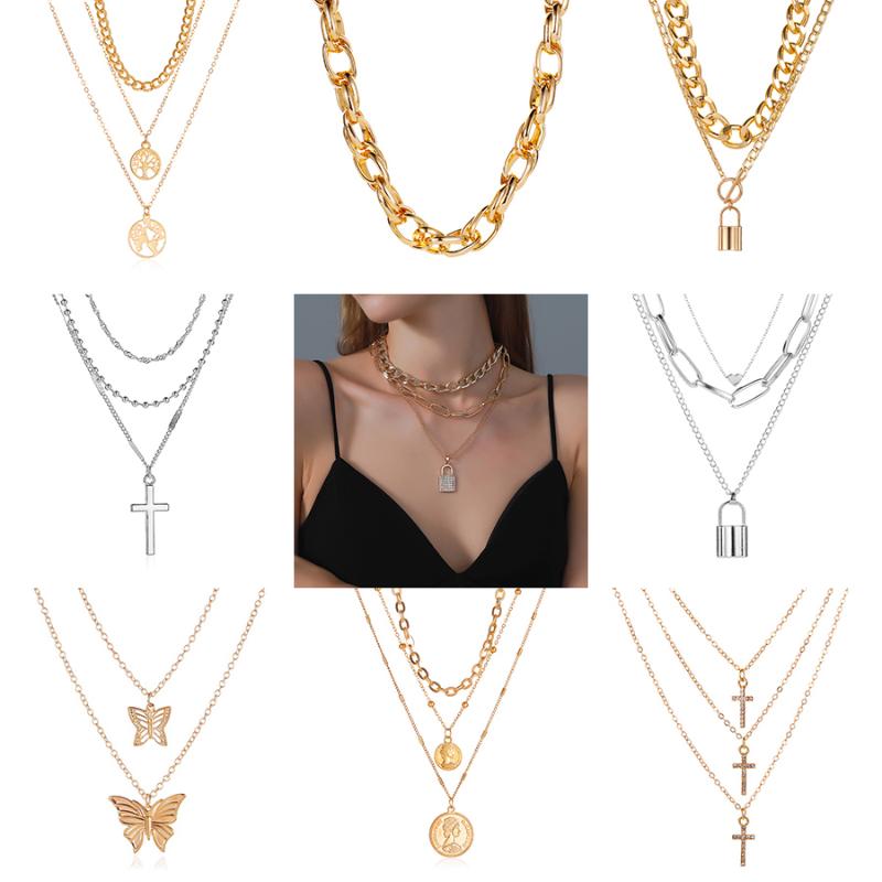 pendant necklaces vintage multi layer key lock chunky choker for women portrait cross tree of life chains fashion party jewelry, Silver
pendant necklaces vintage multi layer key lock chunky choker for women portrait cross tree of life chains fashion party jewelry, Silver
