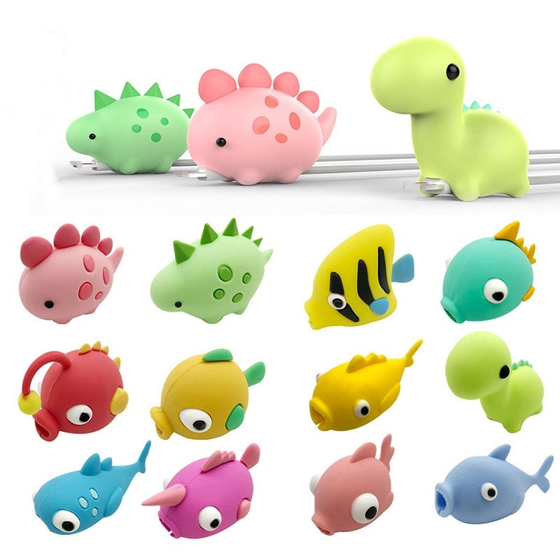 

Hot 12styles Cable protector Fish Dragon animal bite cable for iPhone Protector Accessory Charger Cord cable bites For Samsung smartphone