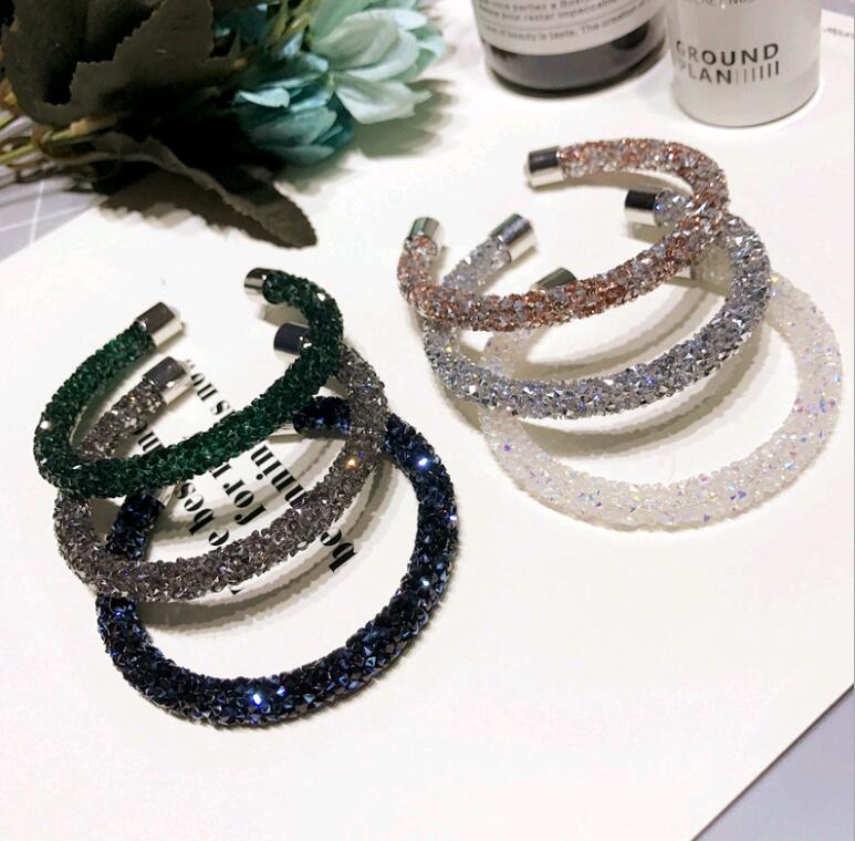 New Korean Cuff Simple Full Diamond Crystal Shiny Bangle Bracelet for Women Fashion Jewelry Mix colors, White
New Korean Cuff Simple Full Diamond Crystal Shiny Bangle Bracelet for Women Fashion Jewelry Mix colors, White