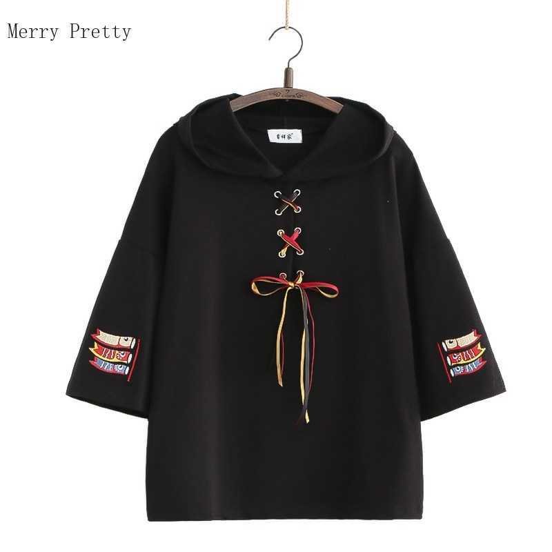 Harajuku Graphic Emroidery Casual Hoodies Women Summer Cotton Hooded Sweatshirt Sweet Style Short Sleeve Ladies Daily Top 210526, Black
Harajuku Graphic Emroidery Casual Hoodies Women Summer Cotton Hooded Sweatshirt Sweet Style Short Sleeve Ladies Daily Top 210526, Black