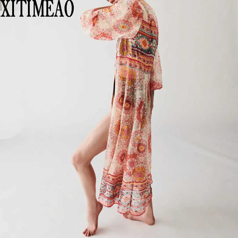 Za Women Retro Floral Print Dress Long Sleeve V Neck Loose Party Holiday Female Chiffon Tulle Perspective 210604, Red
Za Women Retro Floral Print Dress Long Sleeve V Neck Loose Party Holiday Female Chiffon Tulle Perspective 210604, Red