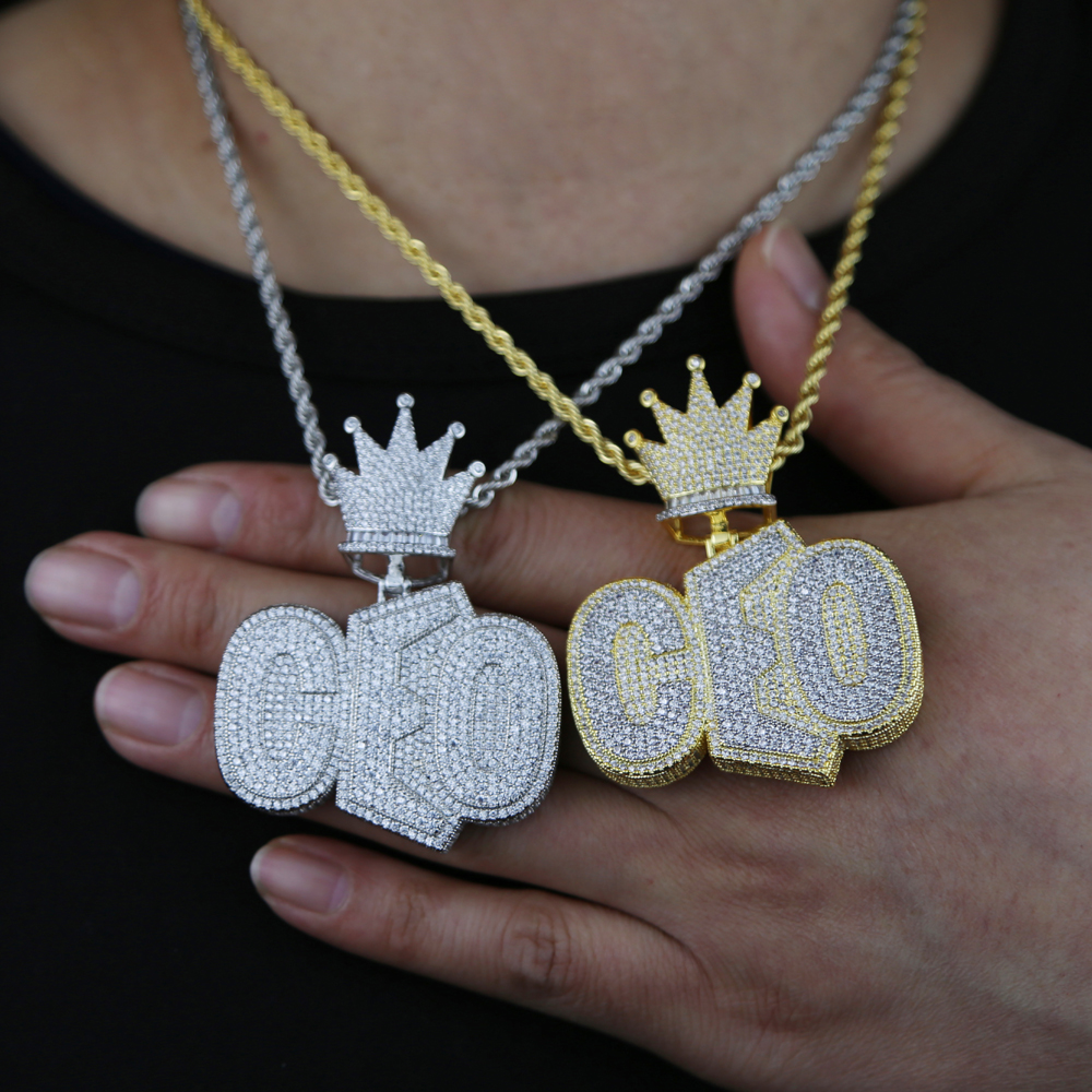 CEO Pendant Necklace For Men Top Quality Micro Pave 5A CZ Ceo Collection Hip Hop Rock Punk Jewelry