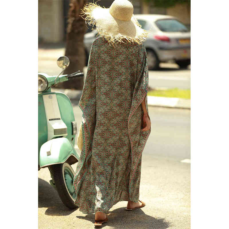 Beach Cover-ups bathing suit cover ups Kaftan Summer Dress Women Wear Swim Suit Cover Up Robe de Plage beach wear Q1241 210420