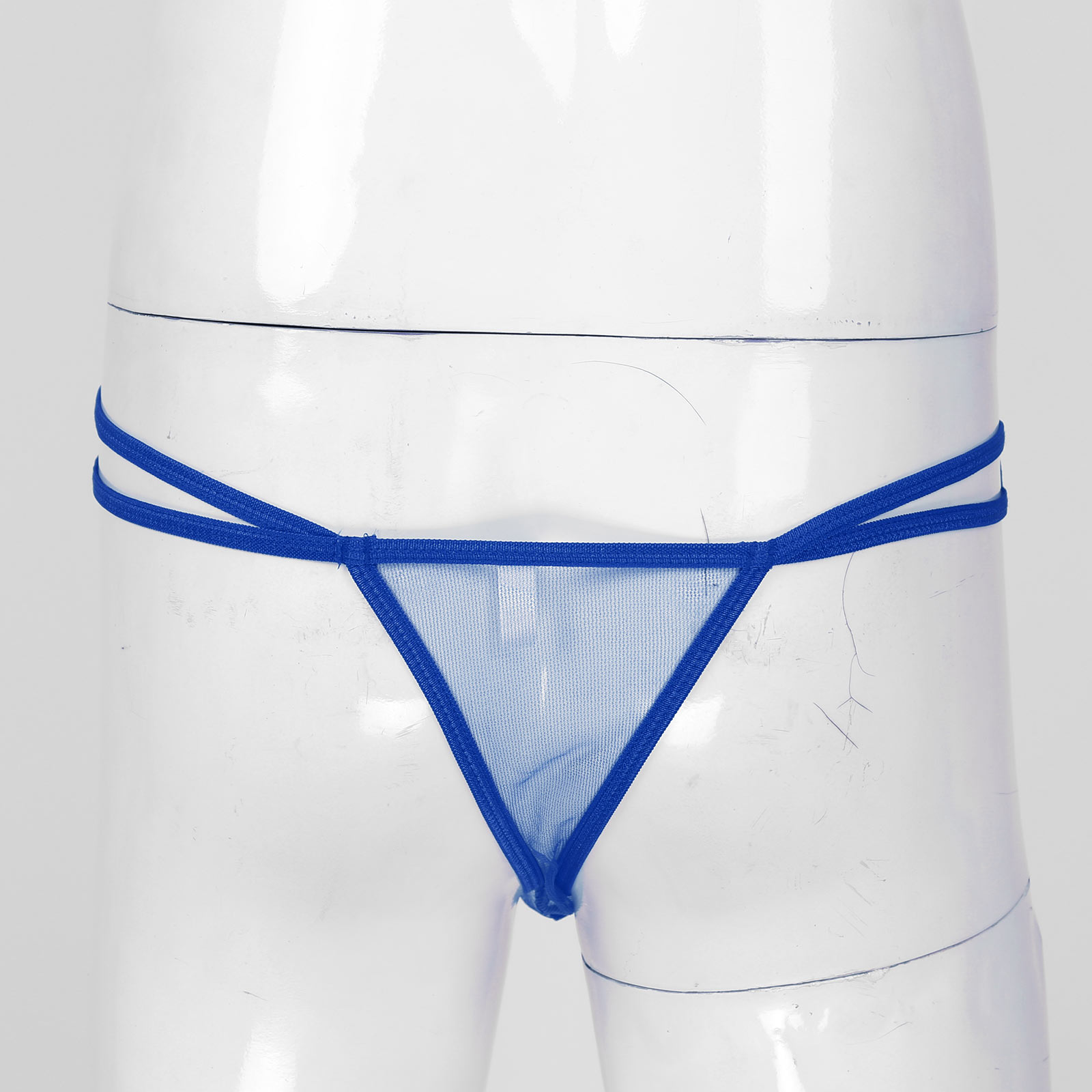 Sexy Mens Briefs G-String Erotic Lingerie Panties Low Waist Jockstraps Pouch Sheer Hollow Out Gauze See-through Thongs Underwear Underpants