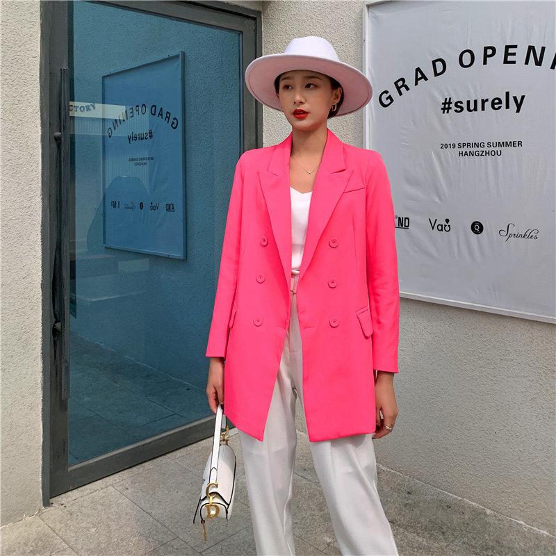 All Match Solid Chic Korean Plus Office Lady Streetwear Fashion OL Loose Slim Regular Women Blazers 210421