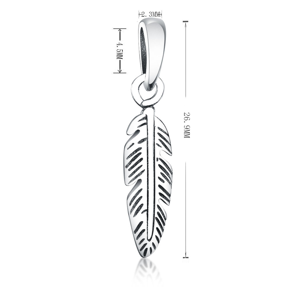 Authentic 925 Silver Gold Color Feather Leaf Bead Fit Original Brand Charm Bracelet Necklace Jewelry For Making Women Berloque