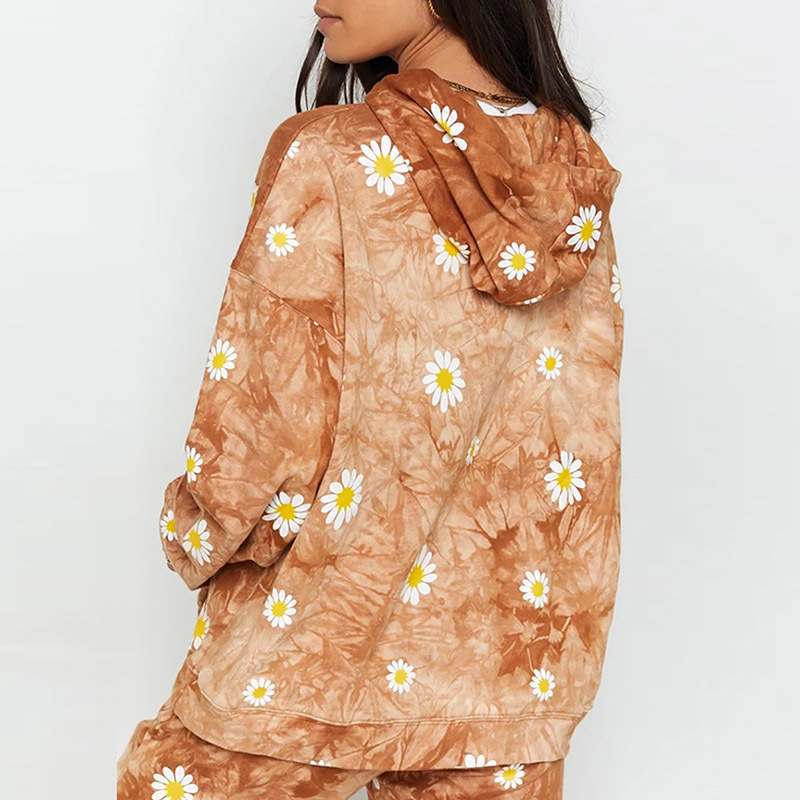 Batwing Sleeve Loose Casual Print Hoodies Women Pocket Home Style Sweatshirts Female Fashion Oversized Hooded Hoodies 210414