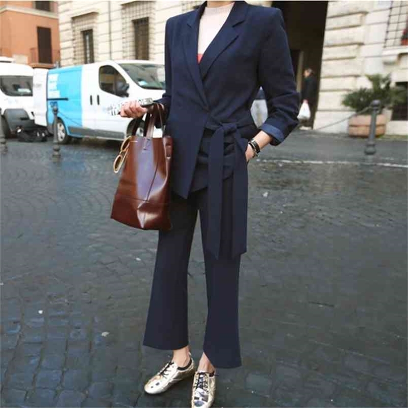 Autumn Women Lace Up Pant Suit Notched Blazer Jacket & Office Female Sets Fashion OL Business 210603, Picture color
Autumn Women Lace Up Pant Suit Notched Blazer Jacket & Office Female Sets Fashion OL Business 210603, Picture color