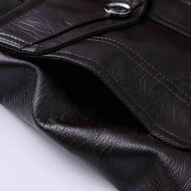 Idopy Winter Warm Men`s Long Faux Leather Jacket With Detachable Hood Fleece PU Faux Leather Trench Coat Jacket Hoodie 211111
