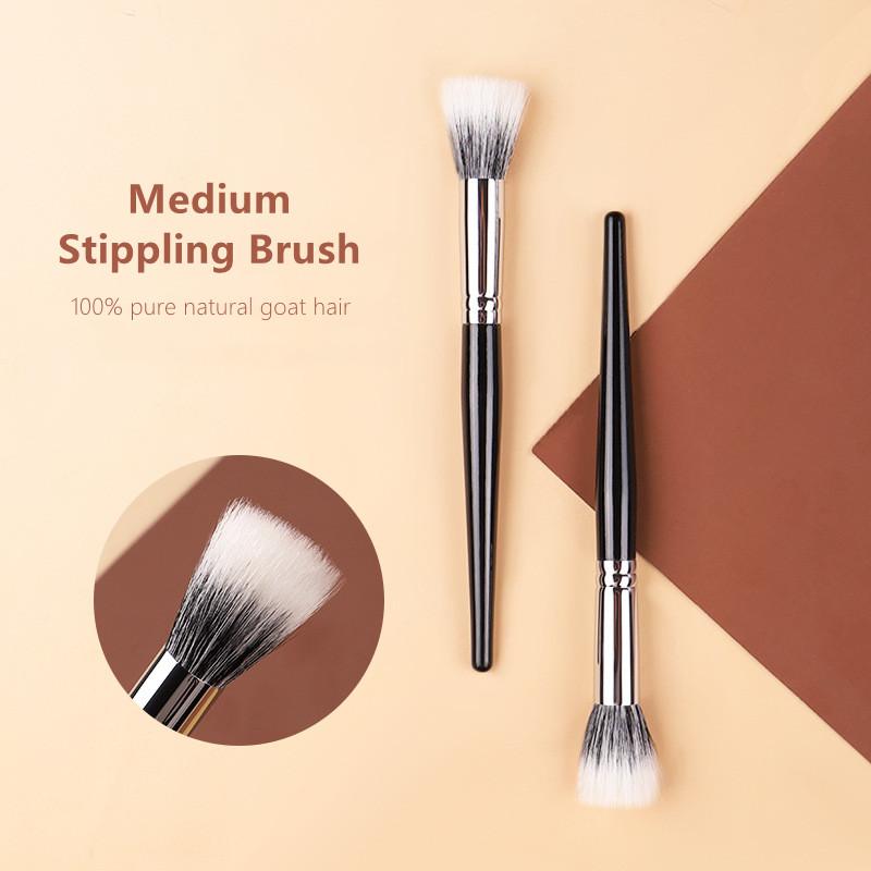 Makeup Brushes Medium Sized Stippling Brush 100% Saikoho Natural Goat Hair Dual Layer Foundation Concealer Blush Highlight Beauty Tools