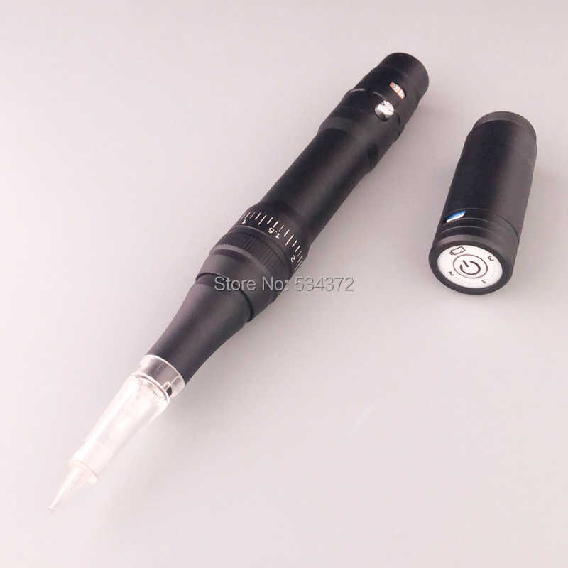Black Wireless Permanent Makeup Machine Pen Eyebrow Tattoo With Cartridge 210622
