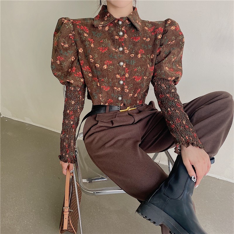 Print Floral Women Blouse Puff Sleeve Turn Down Collar Chic Korean Shirt Female Slim OL Blusas Fashion 210518, Photo color
Print Floral Women Blouse Puff Sleeve Turn Down Collar Chic Korean Shirt Female Slim OL Blusas Fashion 210518, Photo color