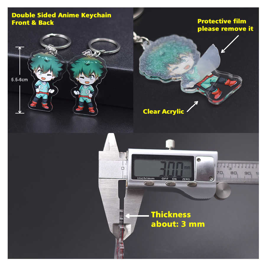 2019 Black Butler Keychain Double Sided Key Chain Acrylic Pendant Anime Accessories Cartoon Key Ring G1019