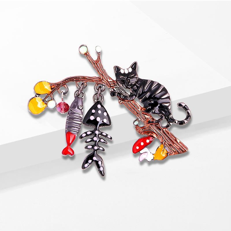 Pins, Brooches Lovely Cat And Fish Enamel Pin Animal For Women Men Cute Pins Badge Casual Brooch Jewelry Accessories Gifts, Gray 
Pins, Brooches Lovely Cat And Fish Enamel Pin Animal For Women Men Cute Pins Badge Casual Brooch Jewelry Accessories Gifts, Gray
