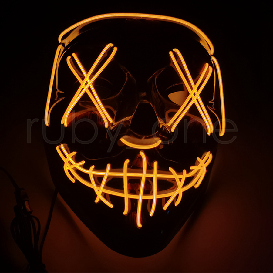 Halloween Mask LED Light Up Funny Masks The Purge Election Year Great Festival Cosplay Costume Supplies Party Mask RRA4331