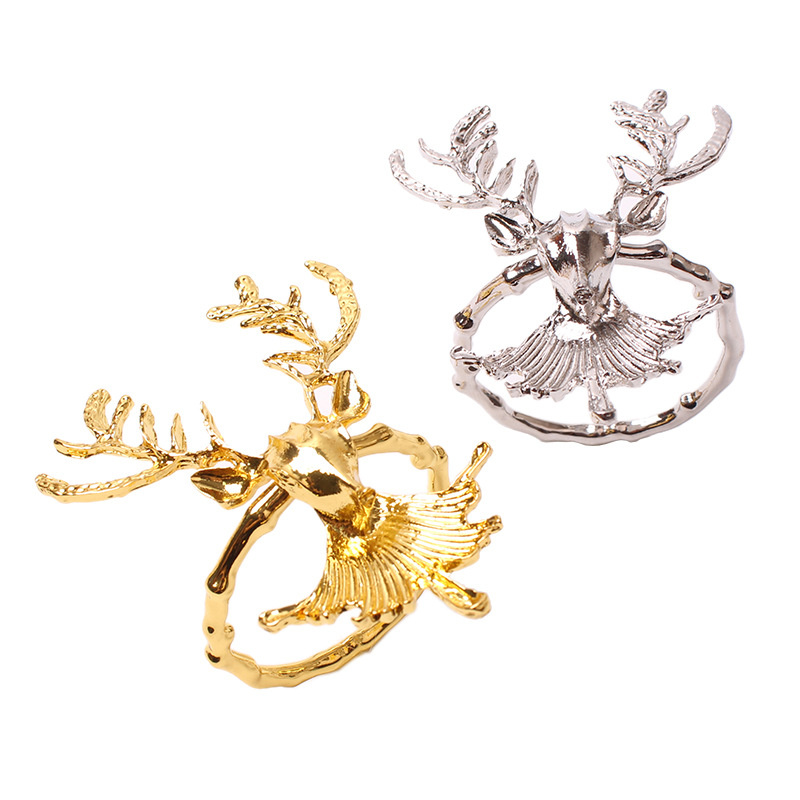 Christmas Napkin Rings Deer Silver Gold Napkin Holders