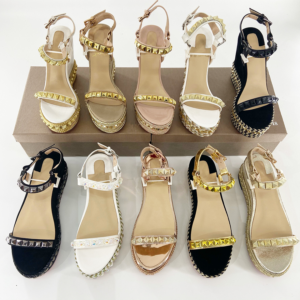 Red Soles Sandal Women's 100% Leather Designer Summer Star web celebrity Straw Rope Weft Clamp Wedged-Heel One Word Belt Shoe 2021, Black
Red Soles Sandal Women's 100% Leather Designer Summer Star web celebrity Straw Rope Weft Clamp Wedged-Heel One Word Belt Shoe 2021, Black