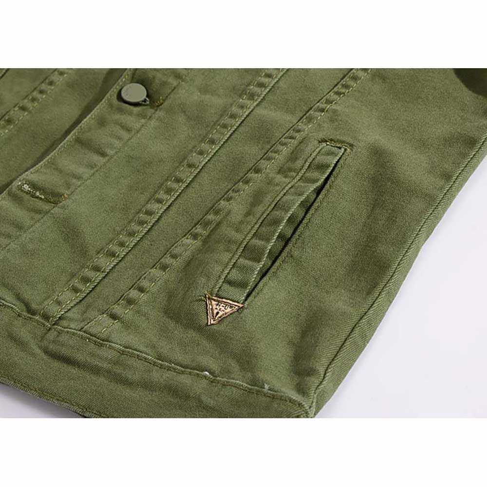 Men's White Denim Slim Fit Casual Cotton Jeans Jacket Outwear