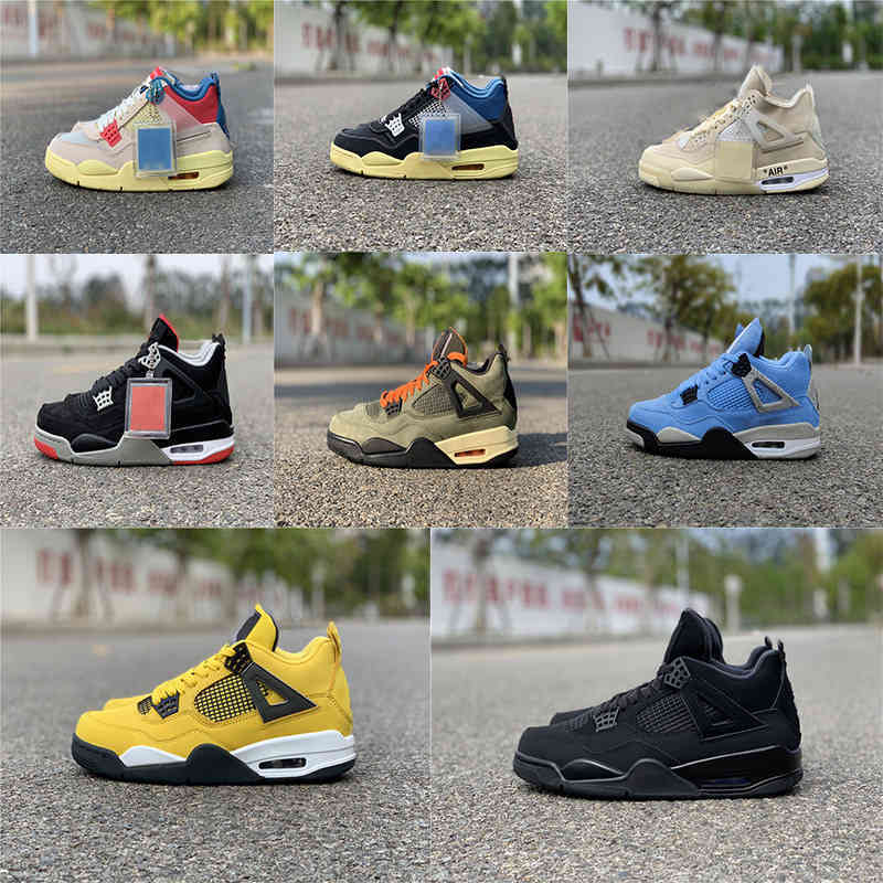 

2021 Authentic 4 University Blue Jumpman 4s Men Basketball Shoes Retro Bred Shimmer Uinon Taupe Haze Yellow White Oreo Sports Sneakers Mens