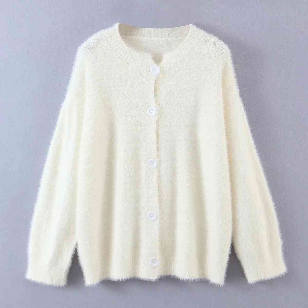 Autumn Korean Knitted Sweater Seet Cute Long Sleeve Warm Thick Elegant Cardigan Lady Fashion Slim Solid Chic Top 210521