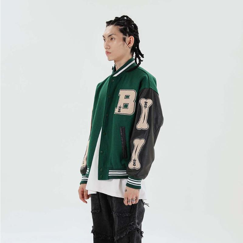 Men's Jackets MADEEXTREME Bone Patchwork Bomber Jacket Color Block Mens Harajuku Streetwear Men Baseball Coats, Black;brown
Men's Jackets MADEEXTREME Bone Patchwork Bomber Jacket Color Block Mens Harajuku Streetwear Men Baseball Coats, Black;brown