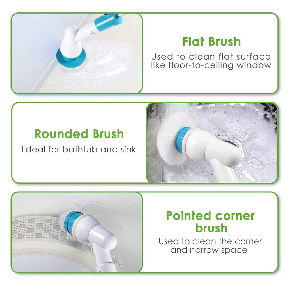 Cordless Scrubber Electric Spin Scrubber with 3 Replaceable Cleaning Brush Head for Mother Easily Household Cleaning Part 2103291104519