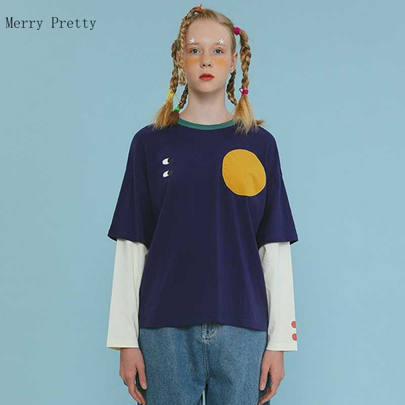 Women Long Sleeve O-neck Patchwork Cotton T Shirts Harajuku Cartoon Embroidery Casual Pullover Summer Ladies Funny Tops Tee 210526, Blue
Women Long Sleeve O-neck Patchwork Cotton T Shirts Harajuku Cartoon Embroidery Casual Pullover Summer Ladies Funny Tops Tee 210526, Blue