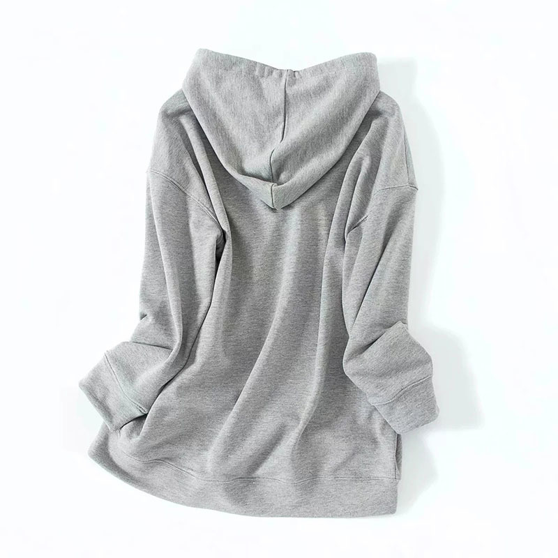 Gray Color Casual Hooded Hoodies Women Loose Batwing Long Sleeve Sweatshirts Lady Soft Home Style Hoodie Autumn Spring 210414