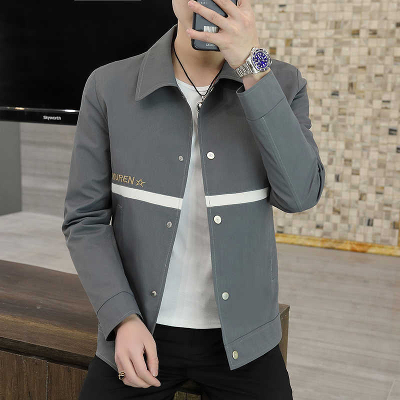 Spring Jackets Men Korean Fashion Students Handsome Versatile Jacket Turndown Collar Casual Coat Street Wear Male Clothing 210527, Black
Spring Jackets Men Korean Fashion Students Handsome Versatile Jacket Turndown Collar Casual Coat Street Wear Male Clothing 210527, Black